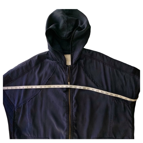 Anthropologie Hooded Utility Cape by Hei Hei Size M/L Navy - Picture 6 of 15